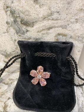 Pink Crystal Flower Brooch/Pendant
